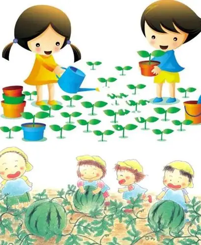 小朋友说:"下吧,下吧,我要种瓜".