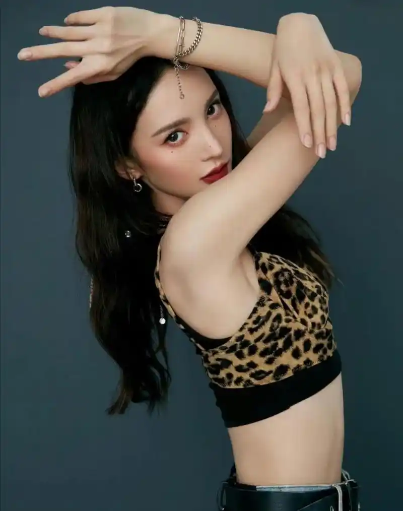 32岁金晨体态到底有多美呢,当她穿上豹纹小吊带,网友:这腰绝了  金晨