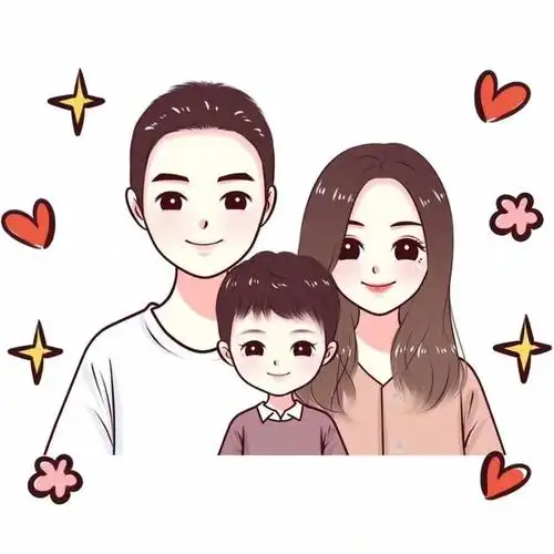卡通头像设计幸福的一家三口头像喜欢吗
