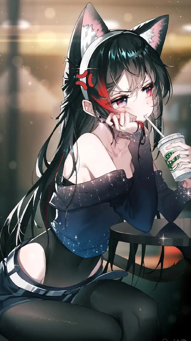 黑发  气愤  少女.#二次元 #二次元少女 #送你一张壁纸 - 抖音