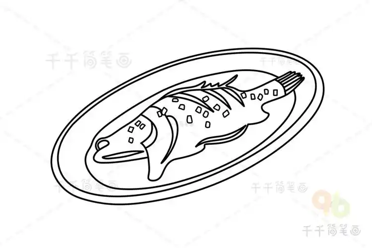 徽州腌鲜鳜鱼简笔画