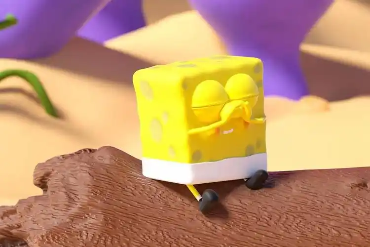 海绵宝宝坐在树山睡眼朦胧动漫电脑桌面壁纸