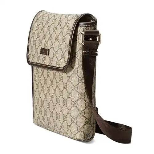 gucci/古驰 男士时尚帆布印花斜挎包单肩包223666咖啡色