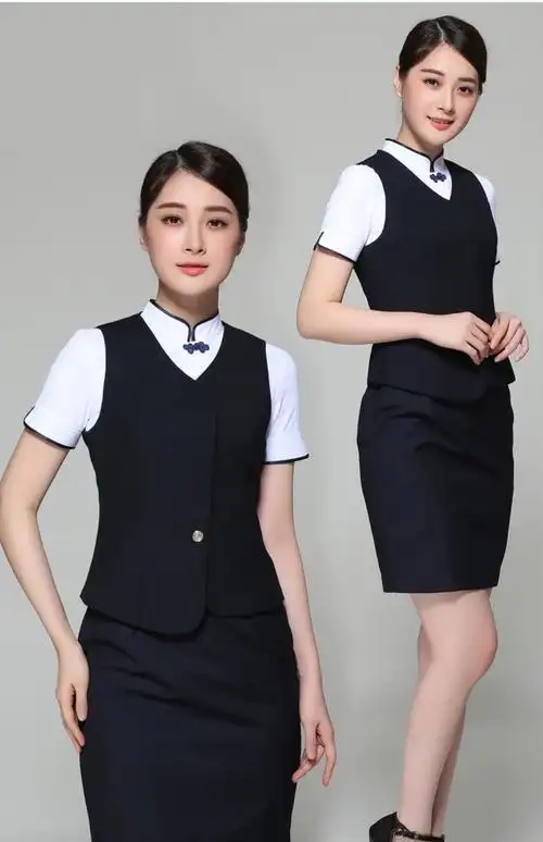 东方航空制服东航空姐服衬衫工作服女士ol美容师职业装修身白衬衣短裙