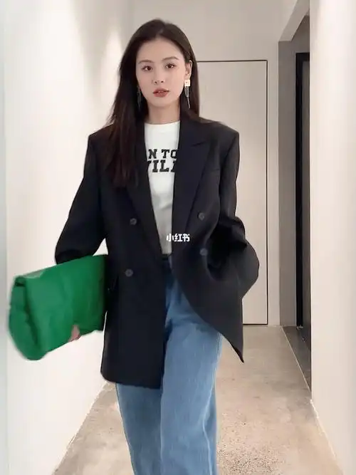 ootd黑色西装日常穿搭的万能公式