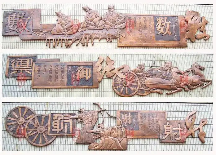 【案例】学校六艺紫铜浮雕定制(图)