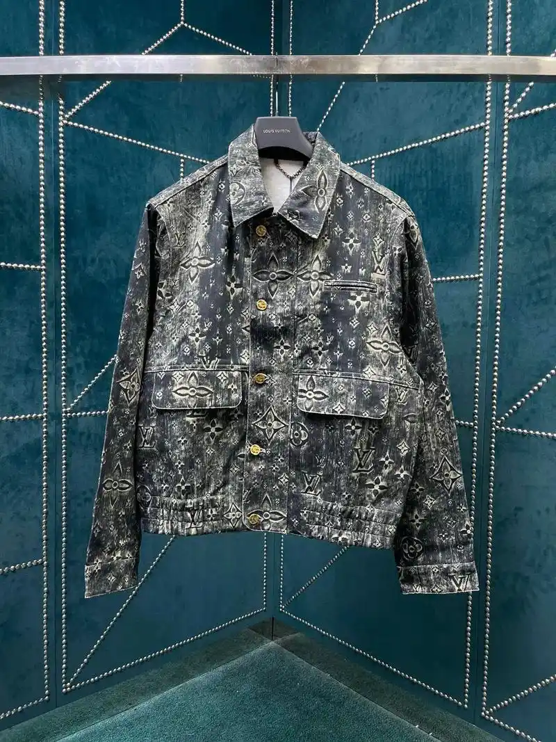 lv路易威登夹克全幅压图案牛仔外套