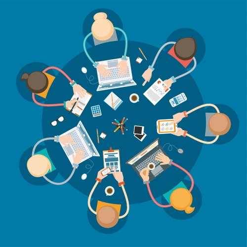 会议讨论海报背景