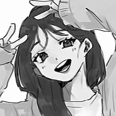 动漫女生头像黑白漫画图片