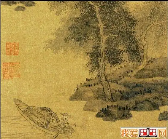 吴镇山水画:渔父图