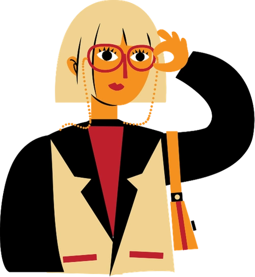 时尚模特潮流形象人物造型插画元素半身素材 - canva中国