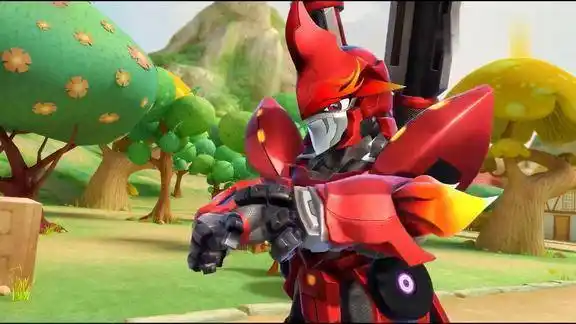 猪猪侠烈炎找五灵卫打架结果他们都不在还一边玩猫一边等着