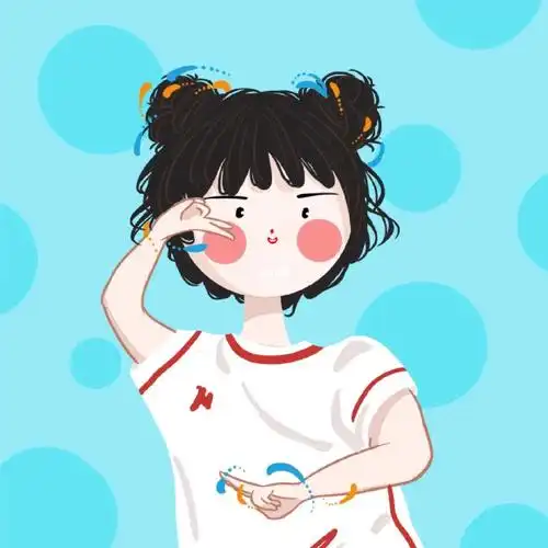 手绘萌豆头像丸子头d24