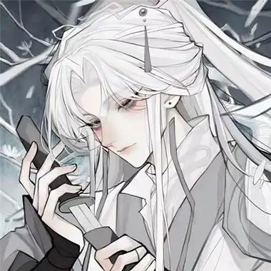 动漫白发男生头像图片