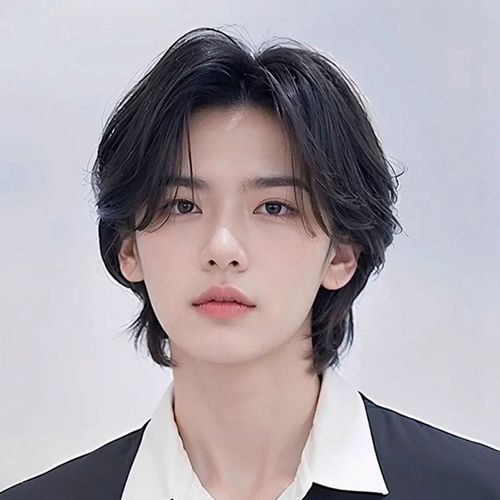 狼尾鲻鱼头假发男中分短发日系帅气男生武士头自然仿真人发全头套