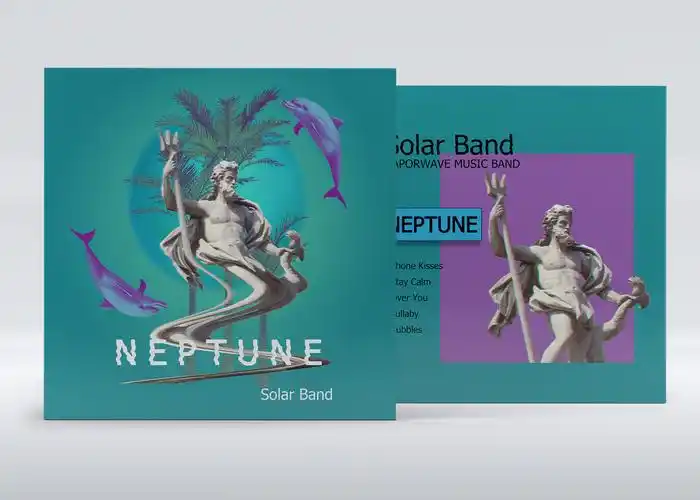 伪蒸汽波黑胶唱片音乐专辑封面设计