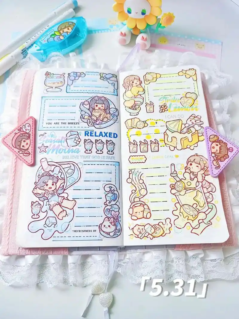 小麻薯奶茶嘉年华排版#给你看看我的手帐 #手工diy #手账 - 抖音