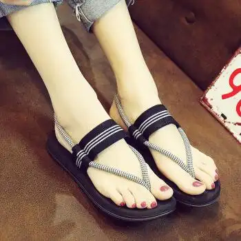 2018情侣凉鞋男夏季韩版两穿滑沙滩鞋夹脚男士凉鞋休闲人字拖男dsw 女