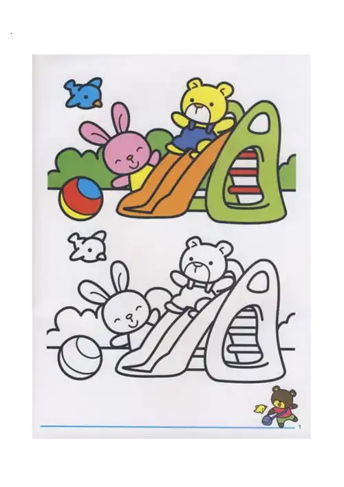 幼儿涂色对照图幼儿园小班教学用