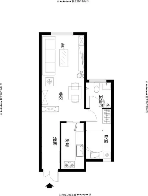 现代简约一居室60平米4.2万-领秀慧谷装修案例-北京房天下家居装修网