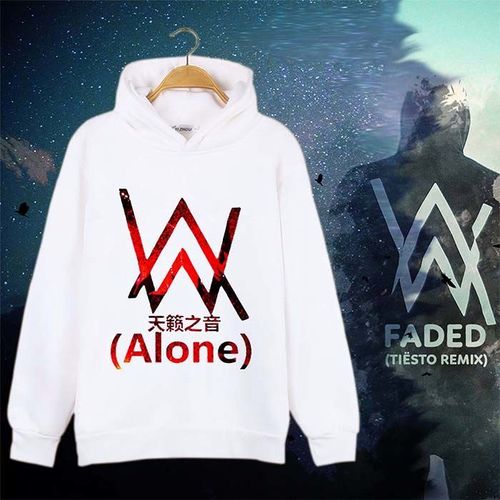 艾伦沃克dj连帽加绒卫衣alan t-shirt 电音同款walkerfaded衣服冬