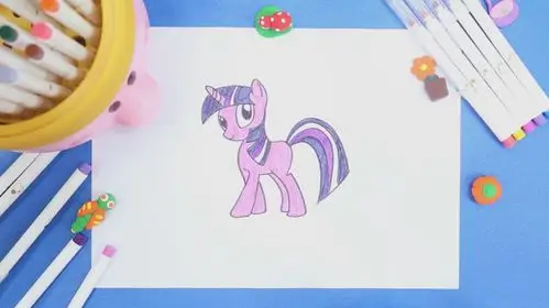 亲宝儿童画:小马宝莉紫悦简笔画 小马简笔画怎么画 简笔画视频