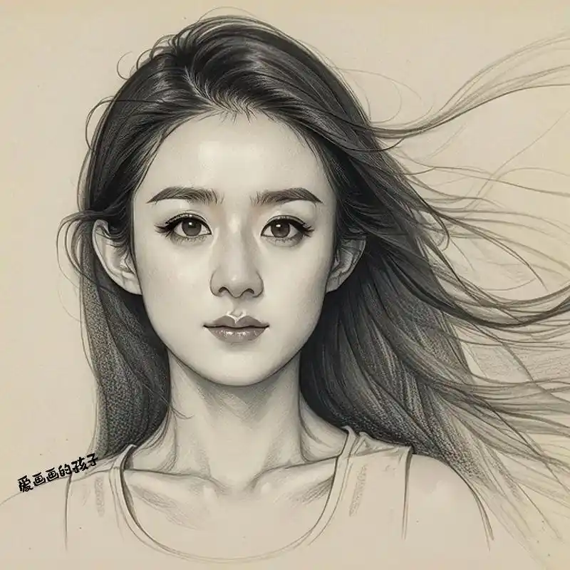 赵丽颖 #素描 #赵丽颖图片 #素描头像 #绘画 - 抖音