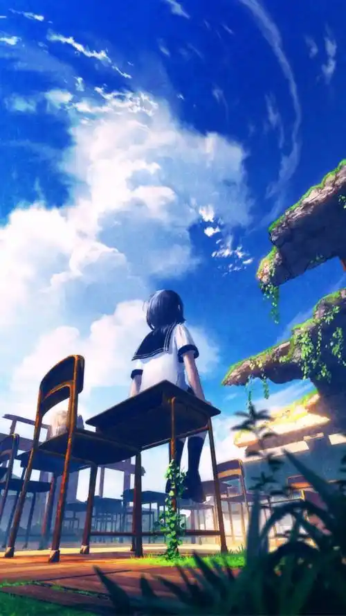 治愈系,插画,治愈系,动漫场景,插画,二次元,手机壁纸治愈系动漫插画