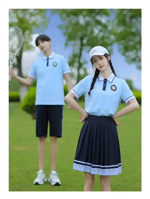 2599#实拍情侣装校服套装学生夏季纯棉短袖毕业照班服中学生 - 17网
