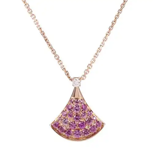 bvlgari(宝格丽) divas dream系列18k金镶粉色宝石限量版项链