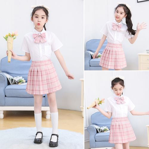 jk制服女童夏季薄款正版套装韩版儿童小学生学生校服