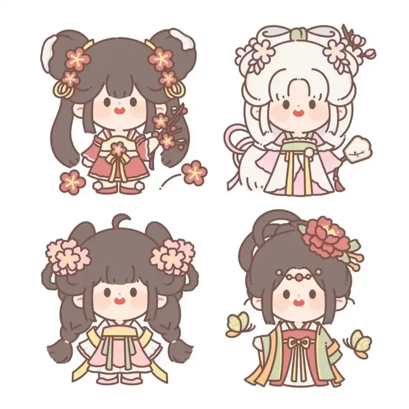古风q版人物小合集 十二花神 ①梅花 ②杏花 ③桃花 ④牡丹