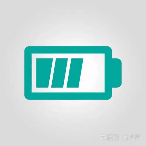 电池充电图标矢量. 平面设计风格.