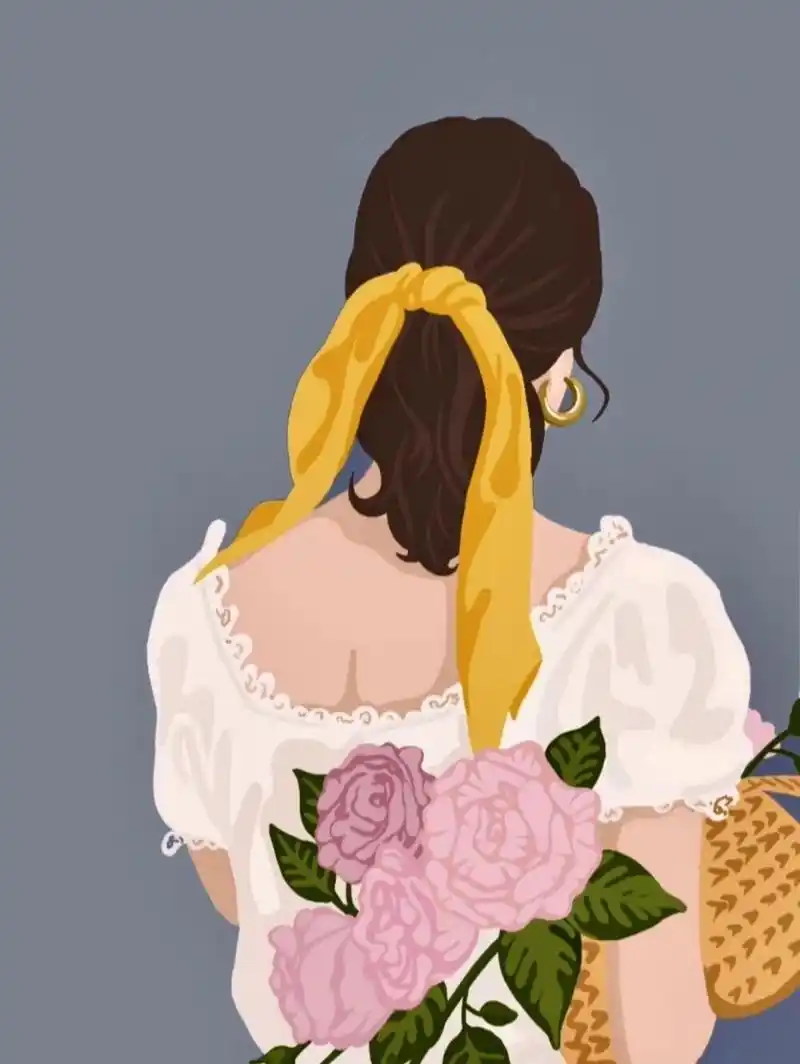 女生背影壁纸图片插画 图片来自网络侵删