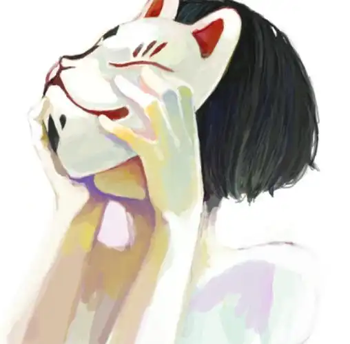 古风手绘女生头像面具