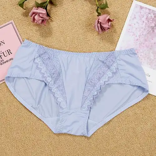 台湾钢圈蕾丝性感文胸配套内裤中腰三角女士女三角裤