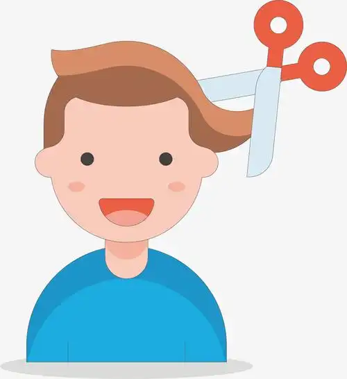 矢量图剪发的男子