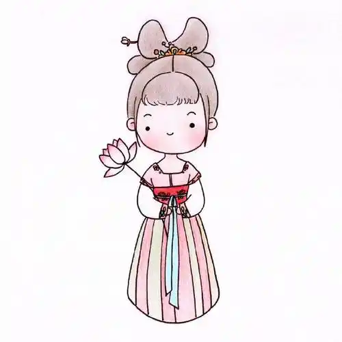 可爱的汉服简笔画女生 汉服简笔画女卡通
