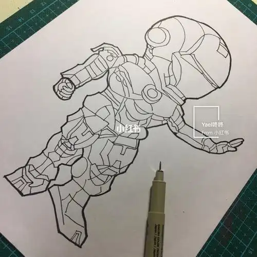 钢铁侠马克44代简笔画