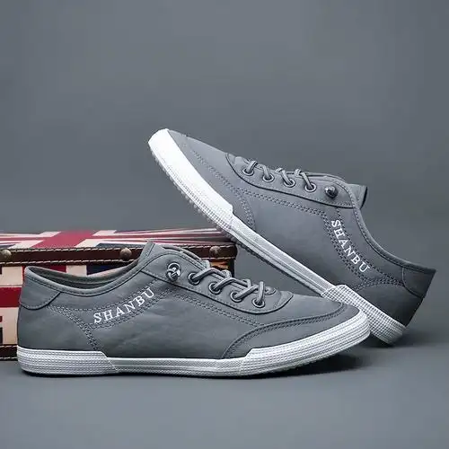 子男一脚蹬透气休闲鞋男布鞋潮流薄底百搭板鞋2024春季男鞋小白鞋