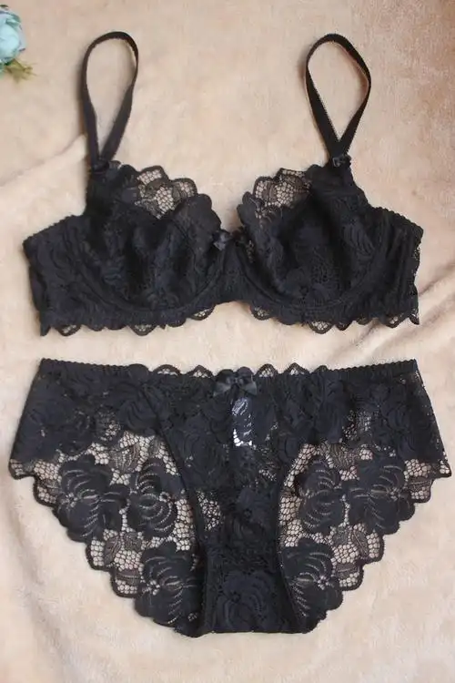 小芬超薄文胸大胸显小黑色性感欧美品牌透明文胸