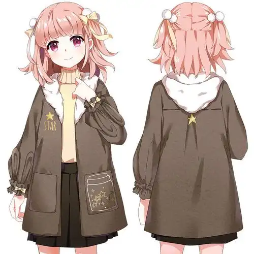 可爱星星套装外套大衣毛绒保暖动漫周边