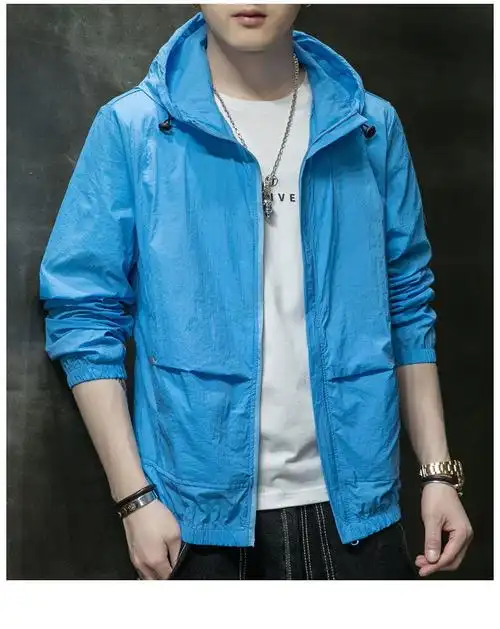 夹克男2022夏季新款户外钓鱼沙滩海边旅行遮阳外套男士夏季皮肤衣透气