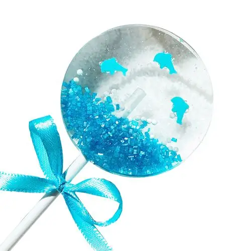 墨大叔烟花棒棒糖手工进口创意蓝色海豚喜糖婚礼定制零食送女友