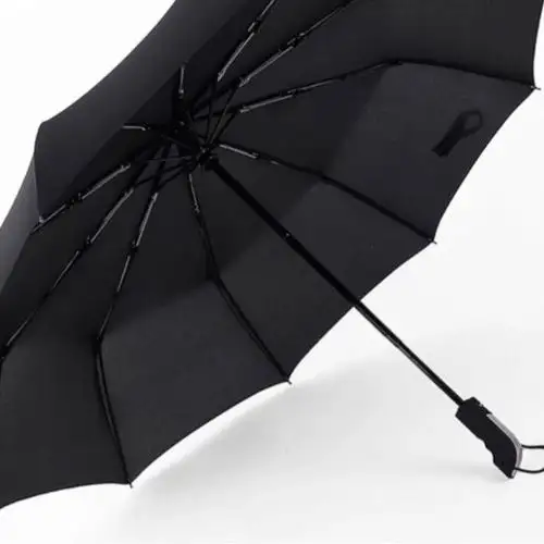 > 墨迹10骨全自动三折叠晴雨伞商务男士防风加固女晴雨伞 黑色商品