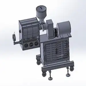 小型单螺杆挤出机3d图纸 g708 机械设备3d图纸设计特价