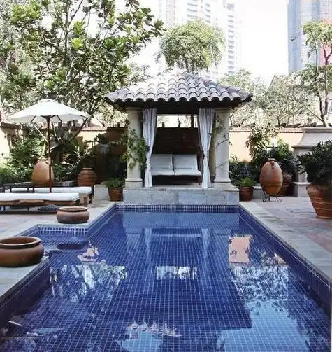 新中式泳池园林(新中式水池景观)新中式泳池园林