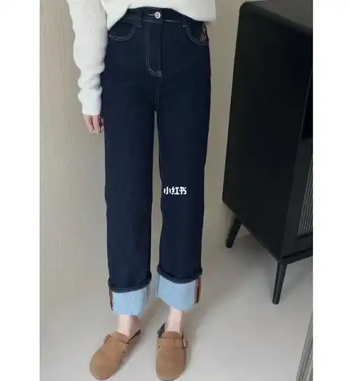 ootd 适合梨形身材的卷边牛仔裤!太显瘦了!