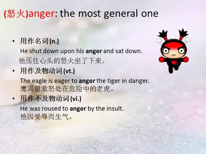关于描写难过与生气的英语词组ppt