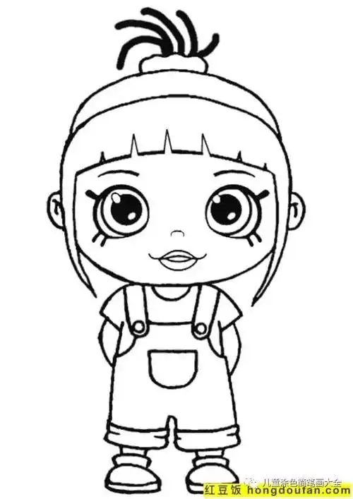 1,超萌超简单卡通女孩画法